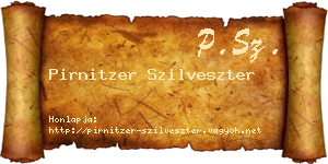 Pirnitzer Szilveszter névjegykártya